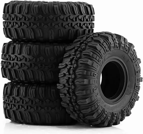 RC Tyre Set for Axial for SCX24 for TRX4M for AX24 Parts 4PCS Soft Rubber Wheel Tires for Rock for Terrain for 1/18 RC Micro Crawler Car