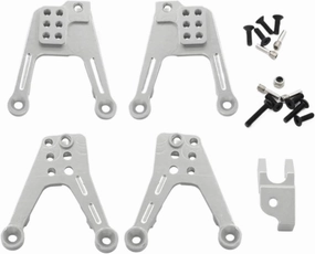 RC Upgrade Parts for Scx10 for II 90046 90047 Accessories 1/10 Aluminum Alloy CNC Shock Absorber Tower RC Car Upgrade Parts RC Crawler Car Accessories(Silver)