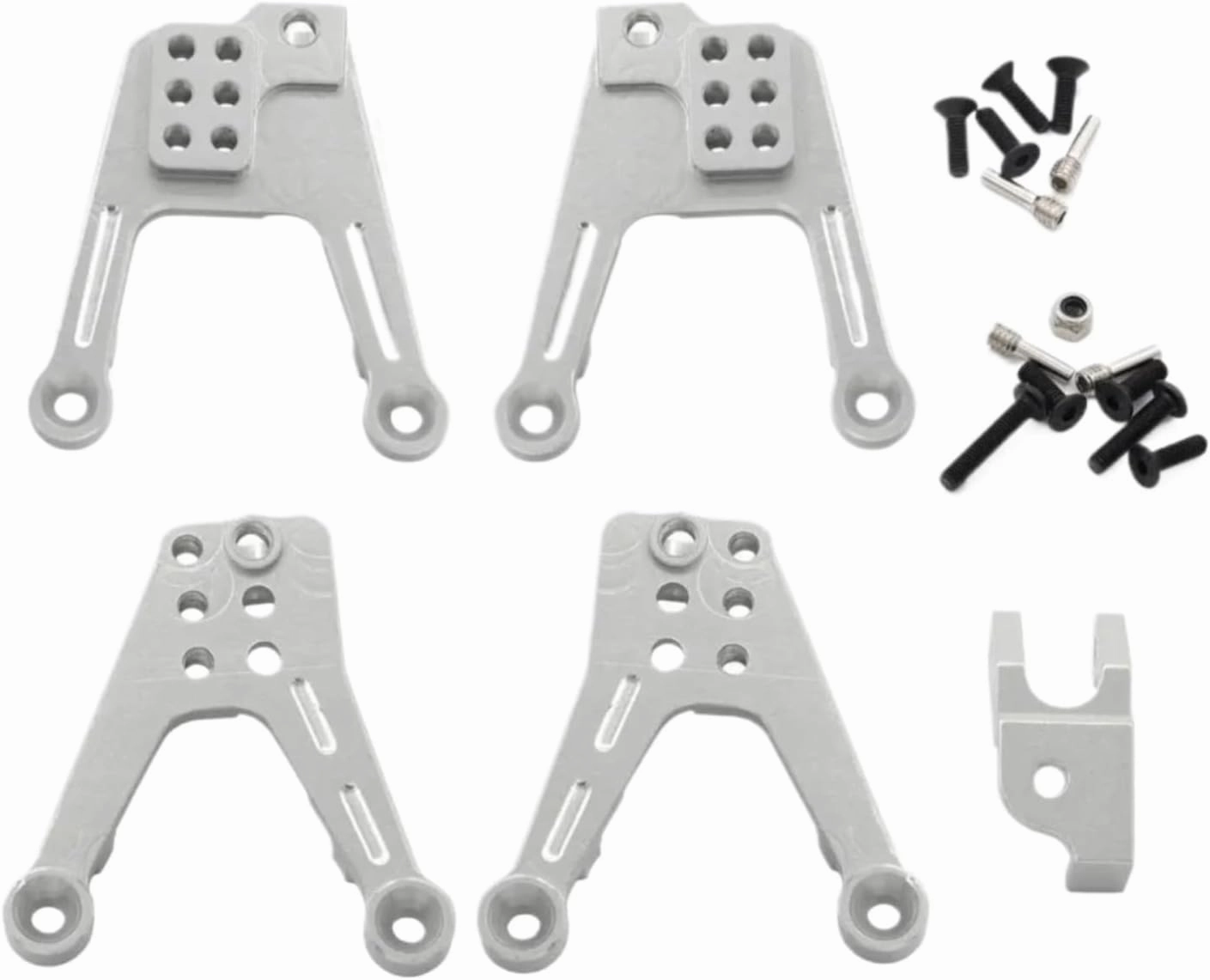 RC Upgrade Parts for Scx10 for II 90046 90047 Accessories 1/10 Aluminum Alloy CNC Shock Absorber Tower RC Car Upgrade Parts RC Crawler Car Accessories(Silver)