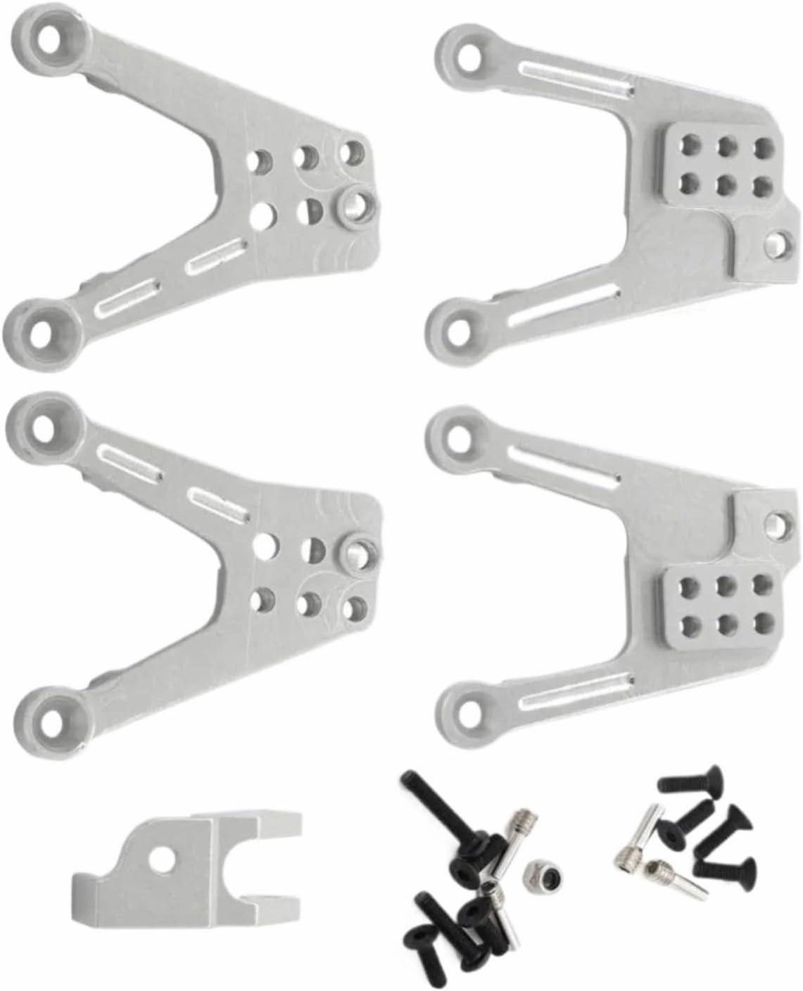 RC Upgrade Parts for Scx10 for II 90046 90047 Accessories 1/10 Aluminum Alloy CNC Shock Absorber Tower RC Car Upgrade Parts RC Crawler Car Accessories(Silver)