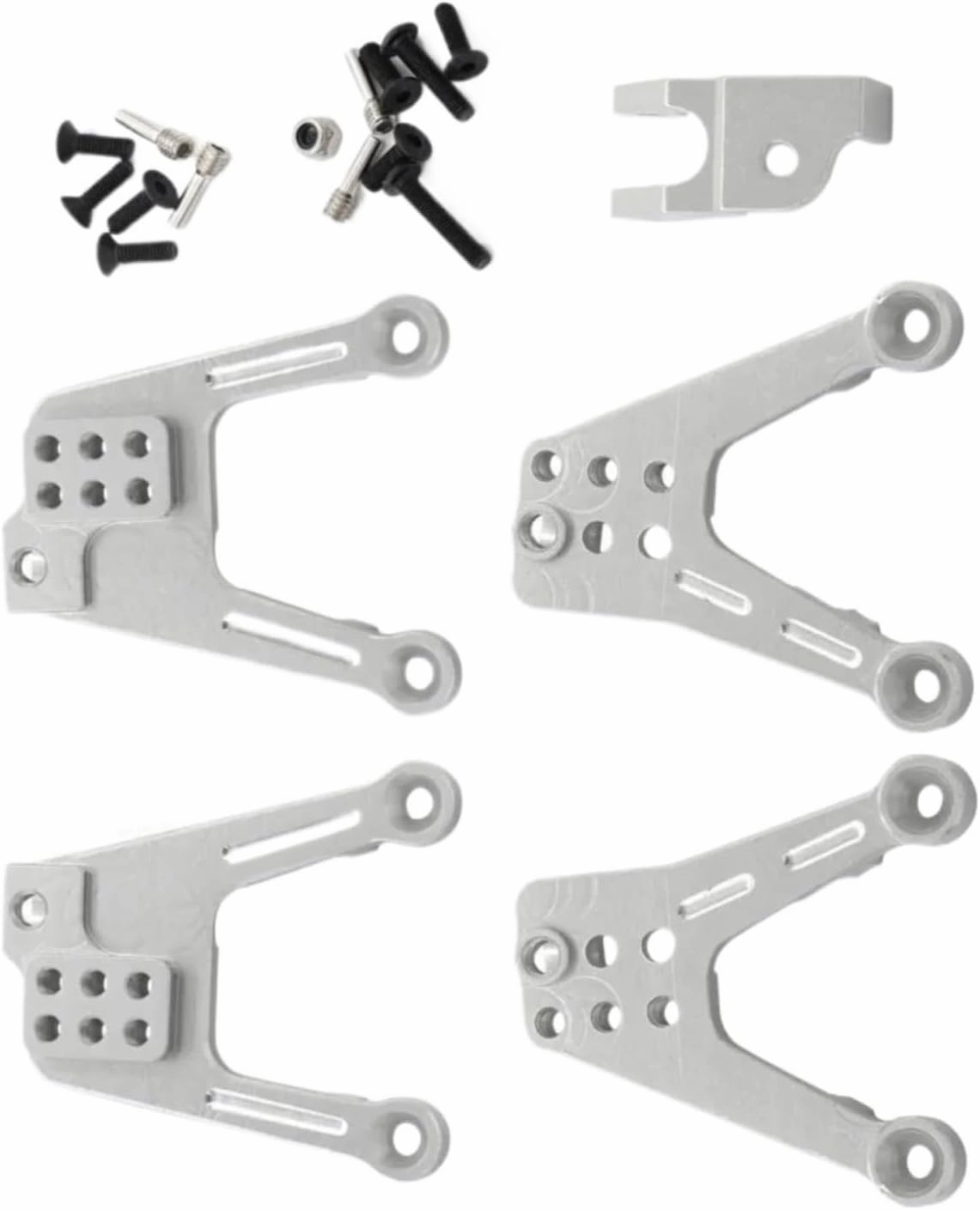 RC Upgrade Parts for Scx10 for II 90046 90047 Accessories 1/10 Aluminum Alloy CNC Shock Absorber Tower RC Car Upgrade Parts RC Crawler Car Accessories(Silver)