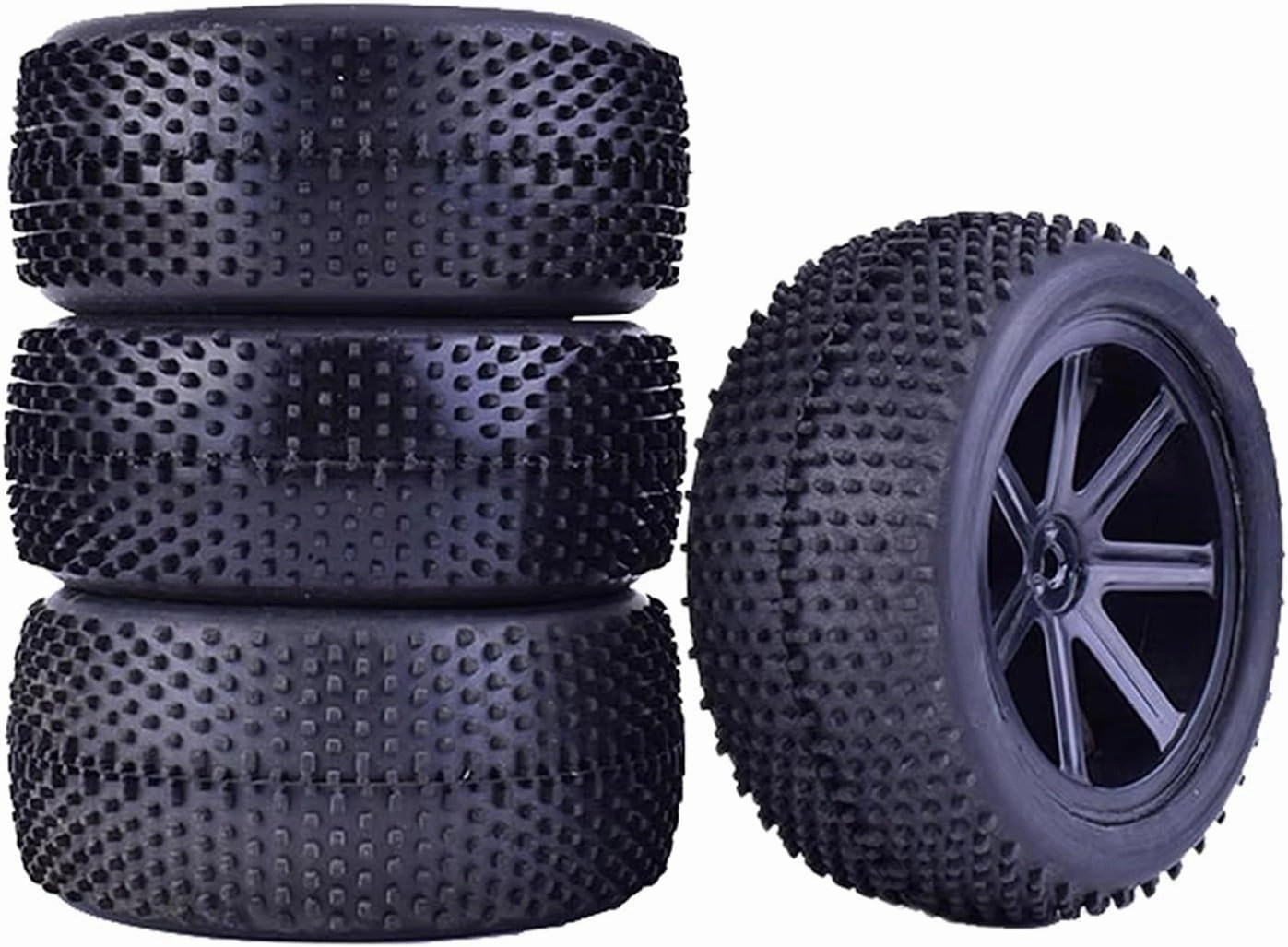 Rc Wheel Rim Tire for Racing 4Pcs 85mm Wheel Hub Rim & Rubber Tires for 1/10 Off-Road RC Car for Buggy Tires Spare Parts Accessories Component
