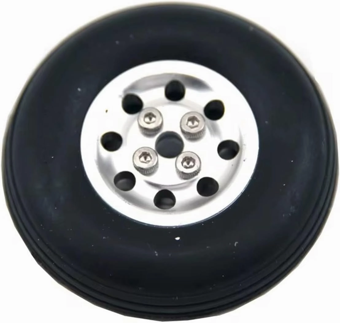 Rc Wheel Rim Tire for W/Aluminum for Hub for 1.75" / 2.5"/ 3" / 3.5" / 4" /4.5"/5'' Inch for RC Airplane for Model Jet 1Pair Rubber Wheel Tire(1Pair 64mm 2.5INCH)