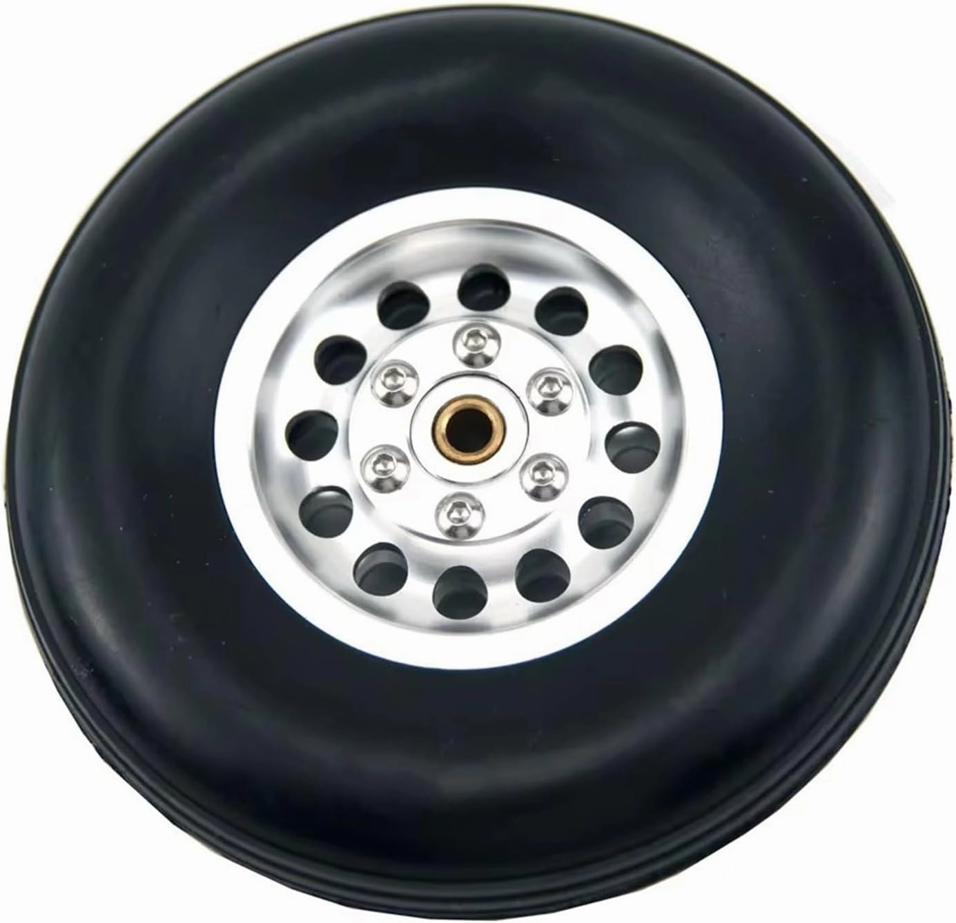 Rc Wheel Rim Tire for W/Aluminum for Hub for 1.75" / 2.5"/ 3" / 3.5" / 4" /4.5"/5'' Inch for RC Airplane for Model Jet 1Pair Rubber Wheel Tire(1Pair 64mm 2.5INCH)
