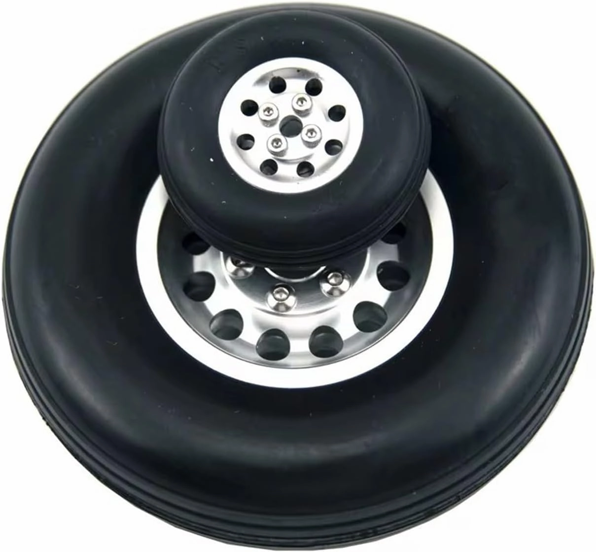 Rc Wheel Rim Tire for W/Aluminum for Hub for 1.75" / 2.5"/ 3" / 3.5" / 4" /4.5"/5'' Inch for RC Airplane for Model Jet 1Pair Rubber Wheel Tire(1Pair 64mm 2.5INCH)