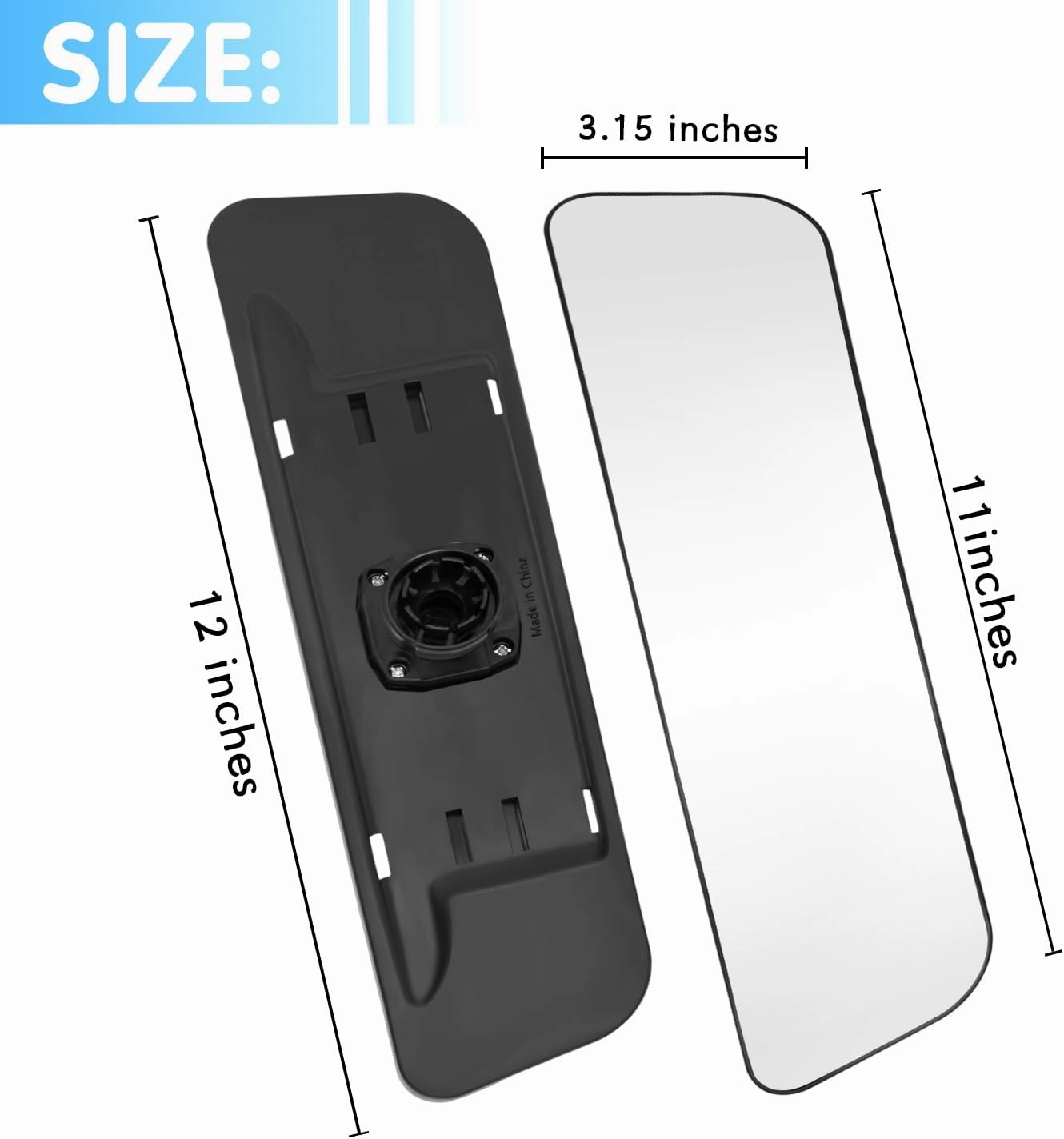 Rear View Mirror,Universal Anti-glare HD Adjustable Car Panoramic Rear View Mirror with Suction Cup(Widen the Field of View-Sector/Trapezoid/Rounded Rectangle)