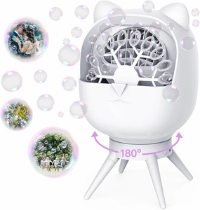 Rechargeable Bubble Machine for Toddlers Kids, Automatic-Rotating, 38000  Big Bubbles/min, 2 Speed Modes, Battery Operated, Bubble Blower Maker for Outdoor, Garden, Parties, Birthday, Wedding