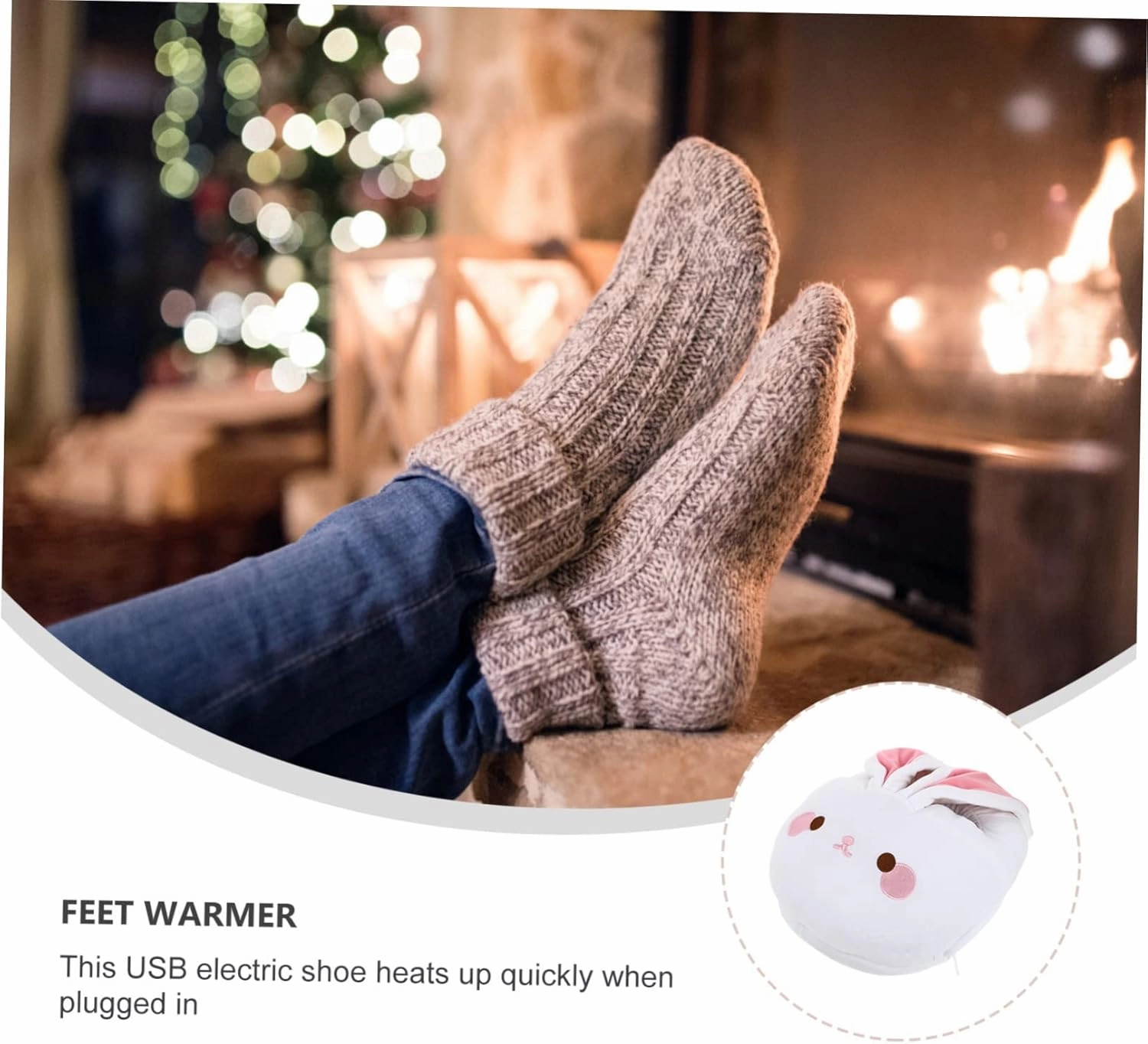 Rechargeable Foot Warmer for Cold Weather Comfortable Heating Shoes Plush Padding for Office Workers Students Gamers Foot Warmer