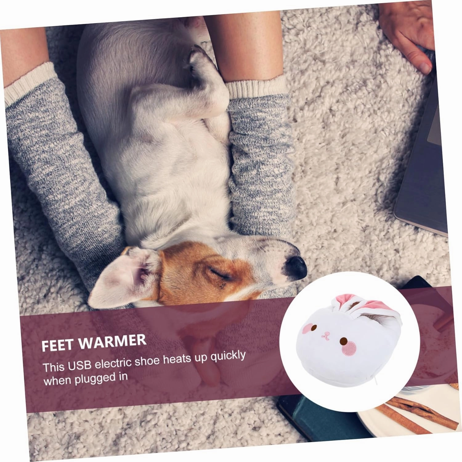 Rechargeable Foot Warmer for Cold Weather Comfortable Heating Shoes Plush Padding for Office Workers Students Gamers Foot Warmer