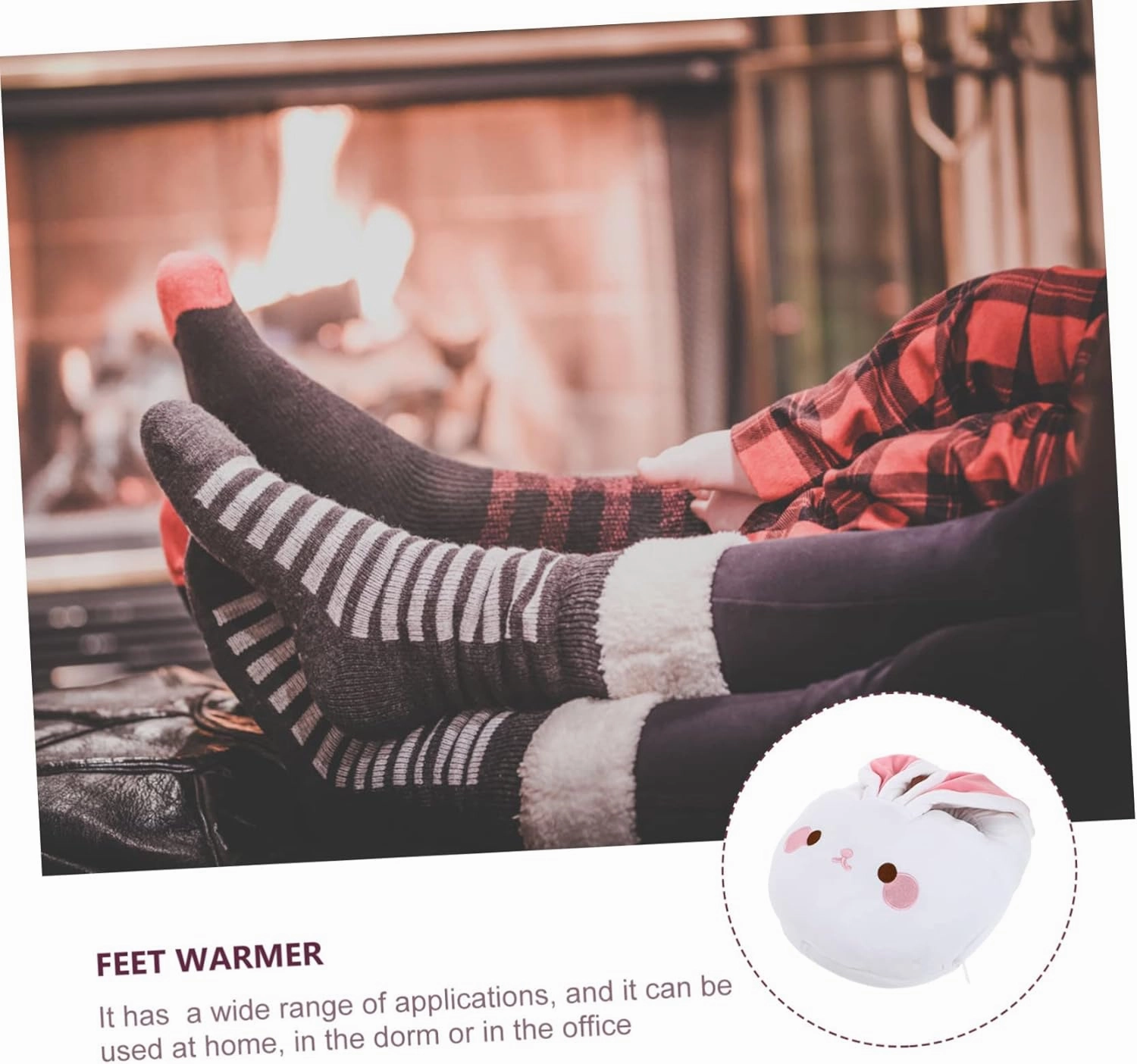 Rechargeable Foot Warmer for Cold Weather Comfortable Heating Shoes Plush Padding for Office Workers Students Gamers Foot Warmer