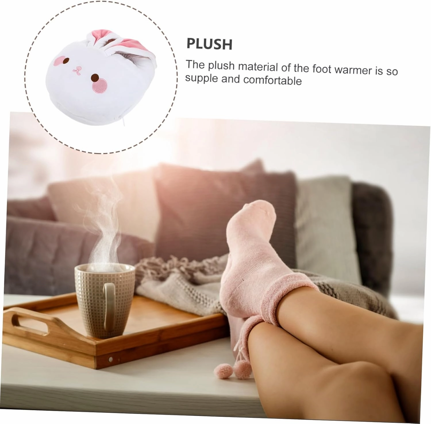 Rechargeable Foot Warmer for Cold Weather Comfortable Heating Shoes Plush Padding for Office Workers Students Gamers Foot Warmer