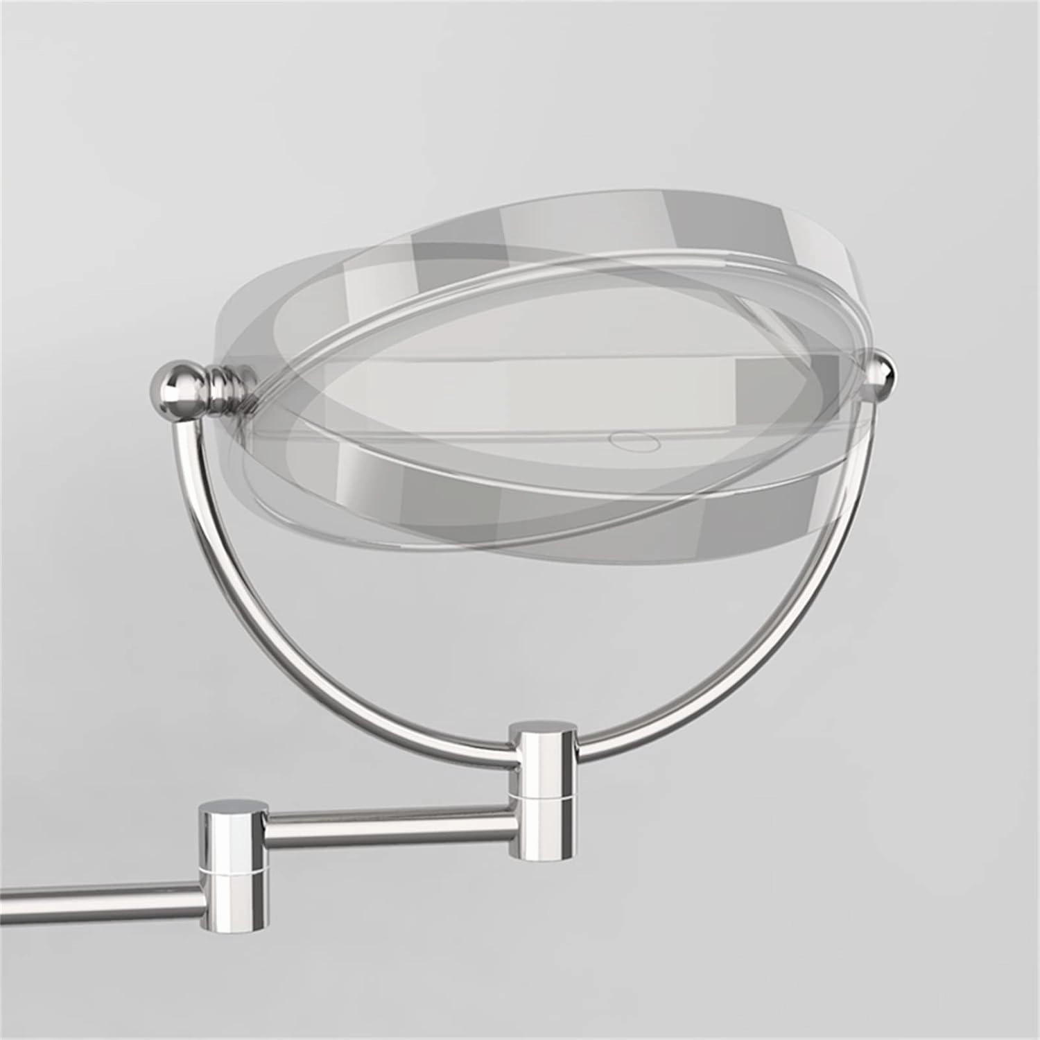 Rechargeable Wall Mounted Makeup Mirror with Lights, Double Sided 1X/10X Magnifying Mirror, Gold 360° Swivel Extendable LED Bathroom Vanity Mirror