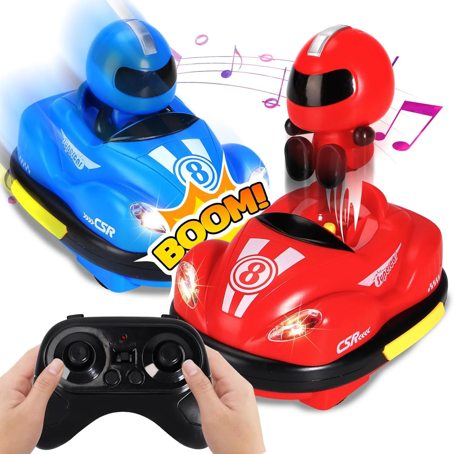 Remote Control car 2-Piece Set, Remote Control Ejection Bumper car, Ejection Remote Control Racing car Toy, Suitable for Children's Gifts for Boys and Girls Over 6  Years Old