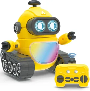 Remote Control Robot Toy for Boys and Girls - Rechargeable With Music, Dance, Program, Auto-Demonstration, Controllable Cool Lighting, 360 Rotation - STEAM Gifts for 3-6 Year Old Kids