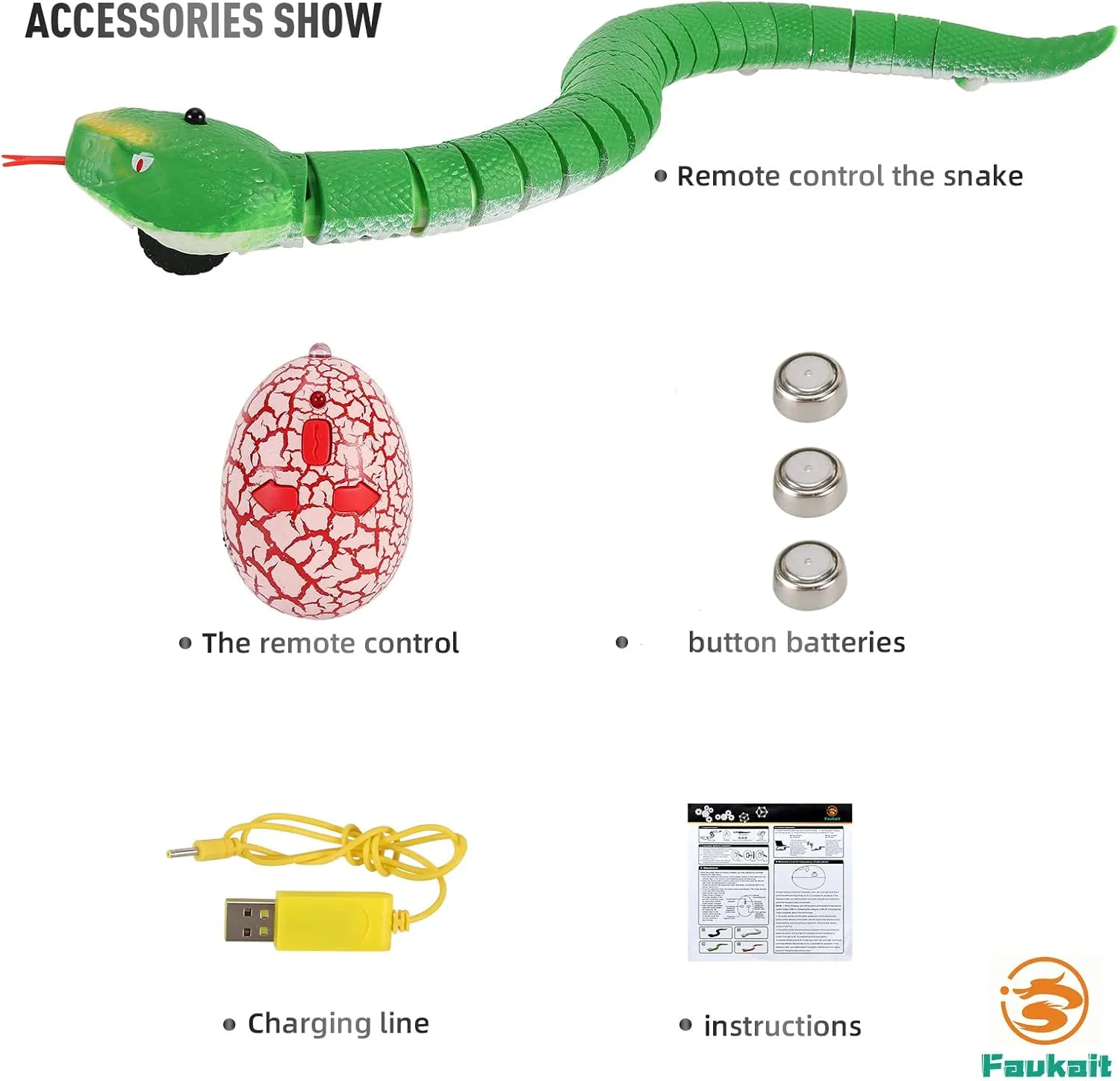 Remote Control Snake Toy RC&Robot Electric Snake Toy Fast Moving of Fake Rattlesnake Christmas Halloween Toys Party Favor Gifts Joke Prank for Kids Boys(Green)