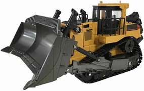 Remote Control Bulldozer 1/16 RC Front Loader Tractor Toy 2.4Ghz Construction Vehicles Dozer for Boys Adults, 9 Channel Track Dozer Cars With Light & Sound for Kids
