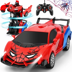 Remote Control Car for Kids,RC Cars for Boys Transformation Car Robot Toys with Controller, Hobby Racing Car Toys Christmas Birthday Gift for 3 4 5 6 7 8 9 Year Old Girls Boys (Red)