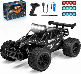 Remote Control Car RC Cars Xmas Gifts, 2.4GHz High Speed 20KM/H Remote Control Car with LED Headlight and Rechargeable Battery, 4X4 Off Road Monster Truck Toys Gift for Boys Age 4-7 8-12