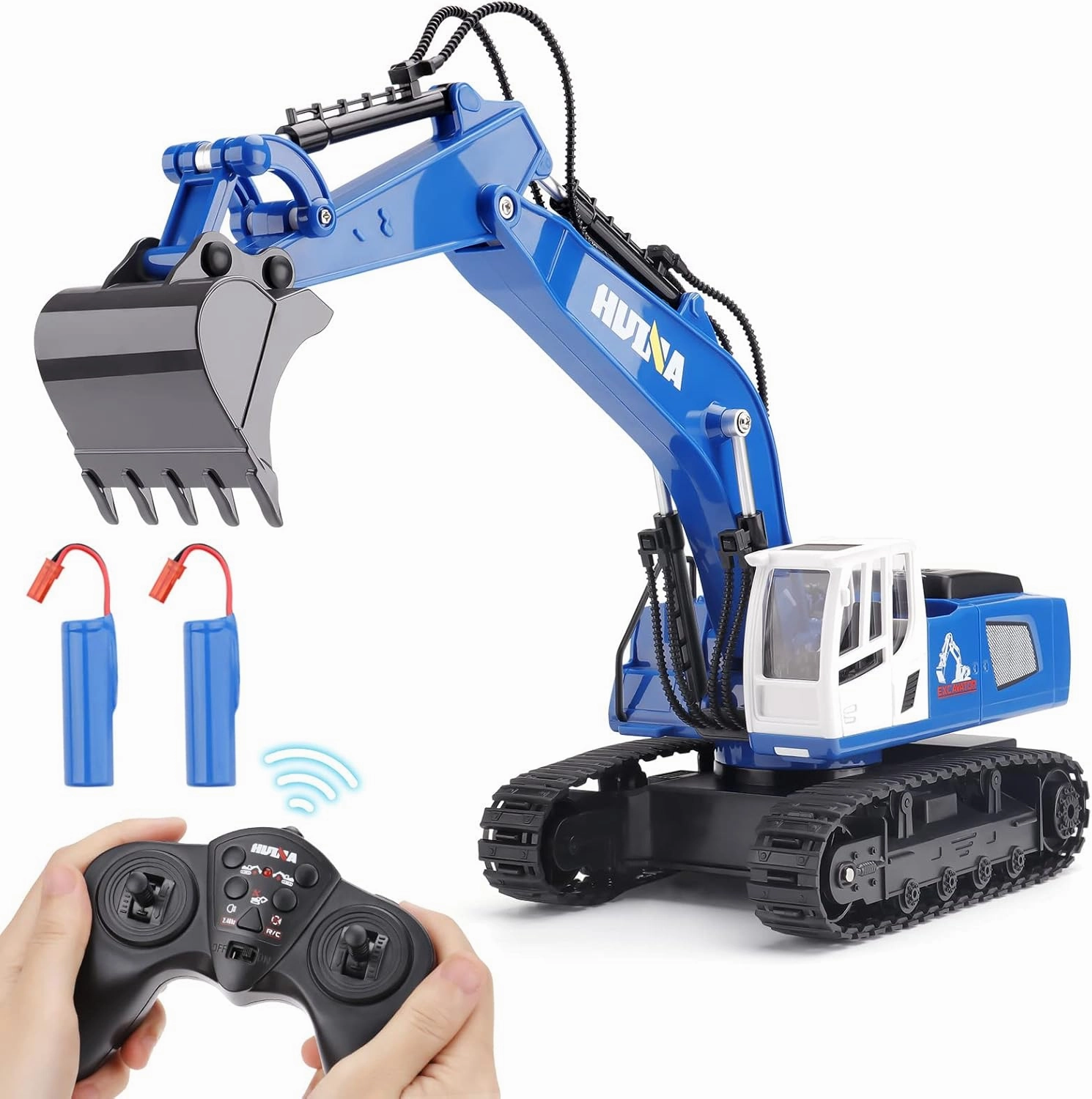 Remote Control Excavator Toys for Boys - PREBOX Rc Excavators Metal Shovel for Kids Age 4-7 8 9 10 Year Old, Birthday Gifts Ideas, 1/18 Scale 2.4Ghz
