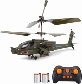 Remote Control Helicopter, S109H RC Helicopter with Altitude Hold, One Key Take Off/Landing, LED Light, Low Battery Reminder, Gyro, 2.4GHz RC Army Military Helicopter with 2 Batteries for Kids