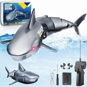 Remote Control Shark for Pool, Waterproof RC Boat Gift for Kids Boys, Water Toys for Swimming Fishbowl Bathroom, Diving, 360° Rotate, Rechargeable Battery