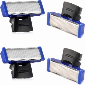 Replacement Heads for Old Version of Microtouch Solo Mens Shaver Electric Micro Trimmer (Pack of 4)