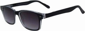 Rescue Me Classic Full Reader Sunglasses - Full-Rimmed, Rectangle Frame Cheater Glasses - Non-Polarized Lenses - Black - 1.5x