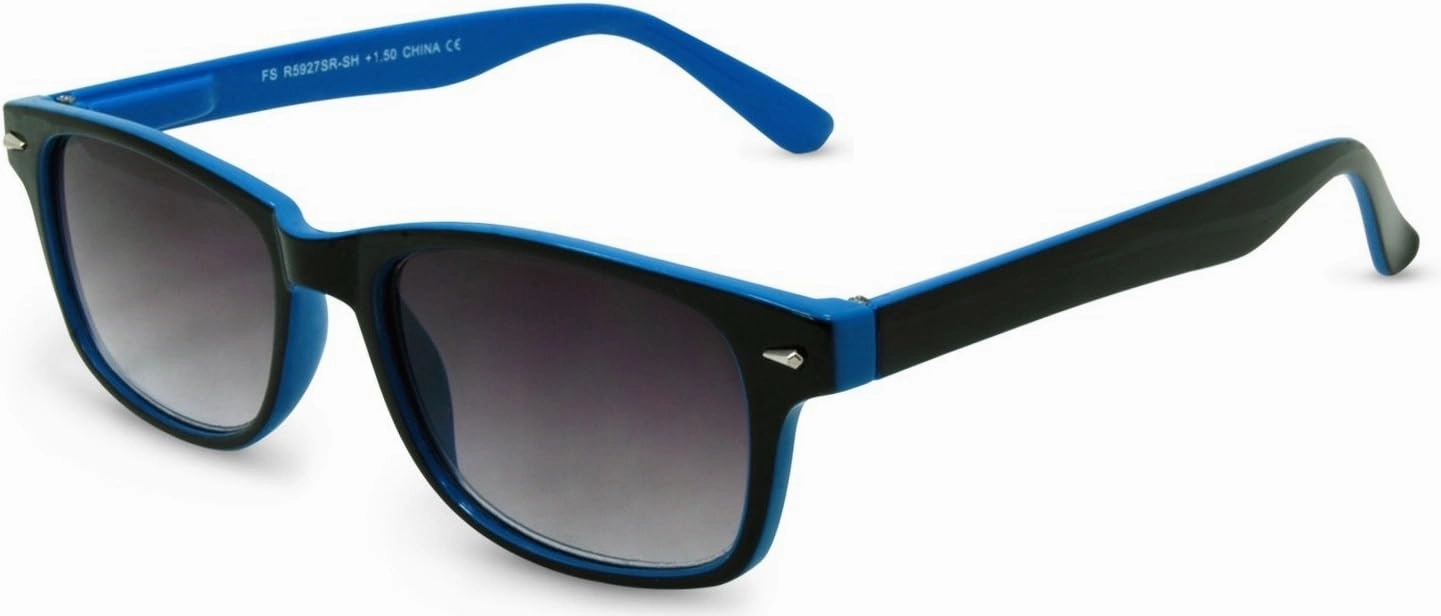 Rescue Me Classic Full Reader Sunglasses - Full-Rimmed, Rectangle Frame Cheater Glasses - Non-Polarized Lenses - Blue - 1.0x