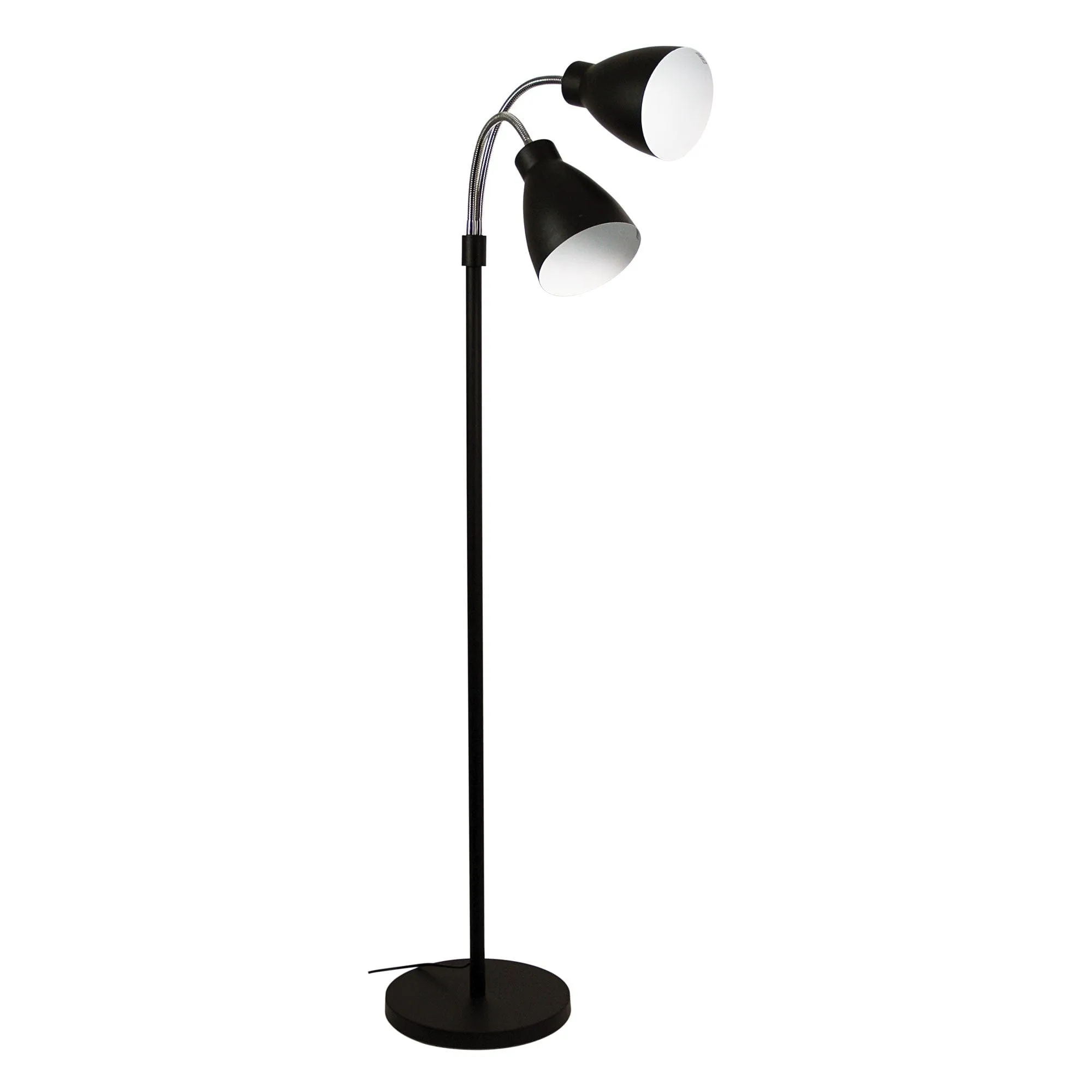 RETRO - Modern Black 2 Light Flexible Head Floor Lamp