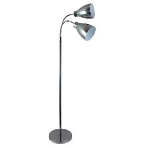 RETRO - Modern Chrome 2 Light Flexible Head Floor Lamp