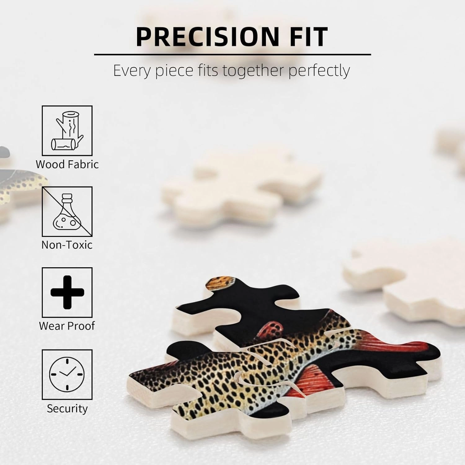 Retro Style Brainstorming Game, Different Varieties of Fish, Puzzles for Adults 1000 Pieces, Stress Reliever for Parties, Impossible Brain Challenge for Fishing Enthusiasts