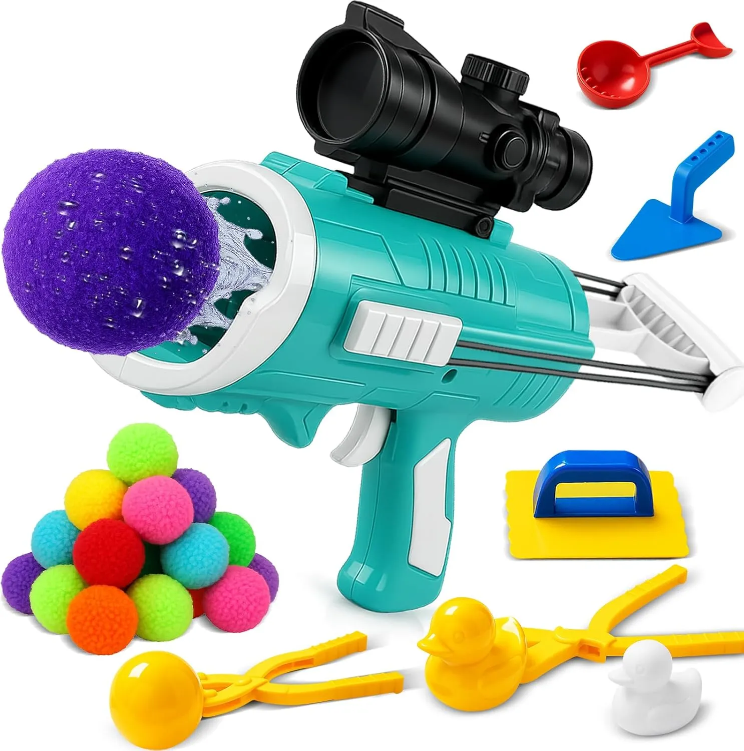Reusable Water Toys Launcher Set – 28 Soft Water Balls for Kids Backyard & Yard Games – Outdoor Summer Toys for Toddlers Ages 4-8, 8-12, Splash Fun, Toddler Summer Activities