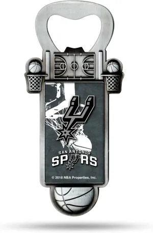 Rico Industries NBA Basketball Magnetic Bottle Opener, Stainless Steel, Strong Magnet to Display on Fridge