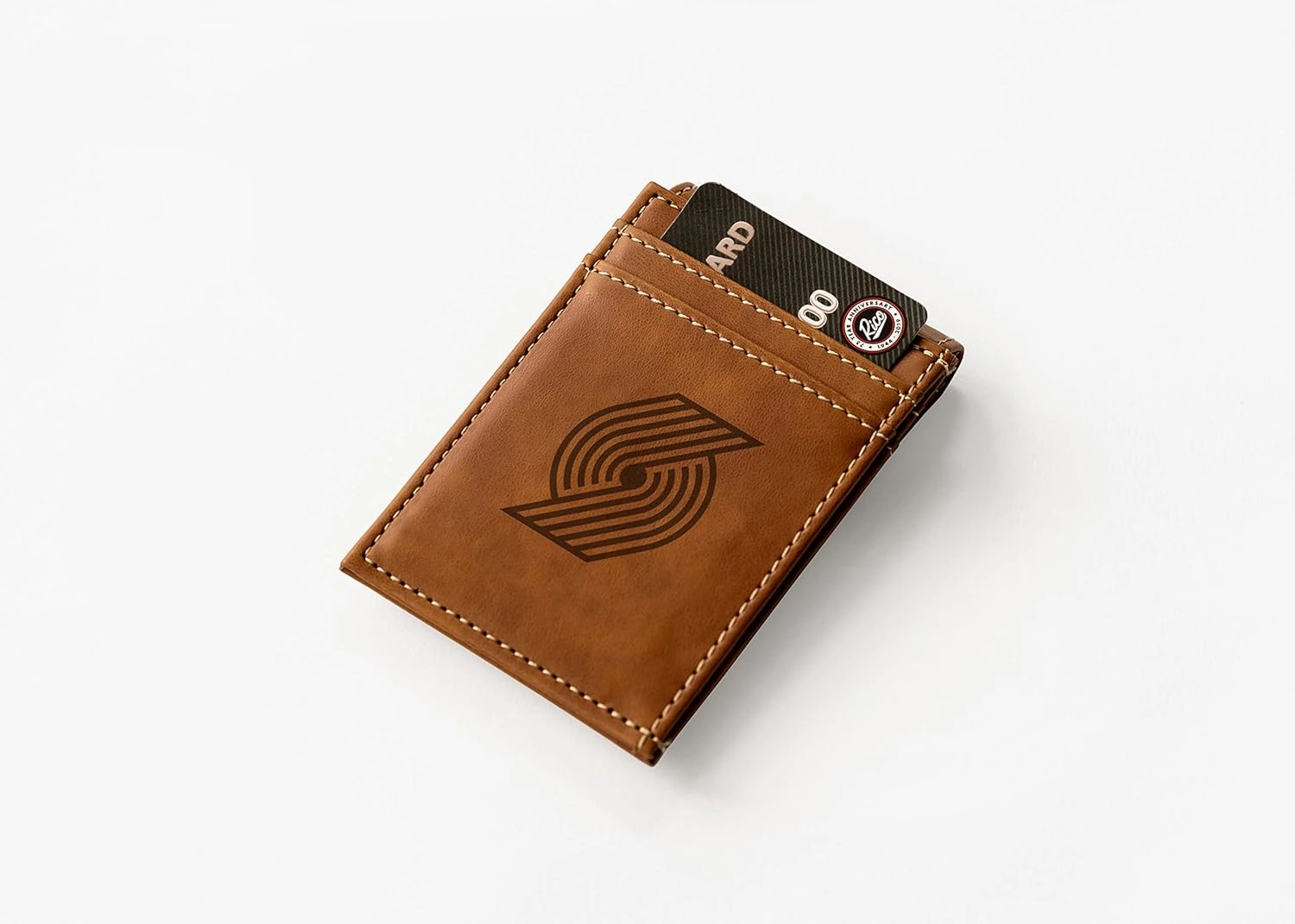 Rico Industries NBA Basketball Laser Engraved Front Pocket Wallet - Compact/Comfortable/Slim
