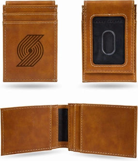 Rico Industries NBA Basketball Laser Engraved Front Pocket Wallet - Compact/Comfortable/Slim