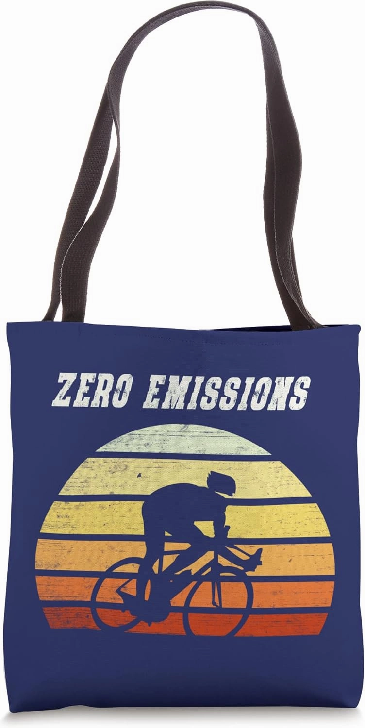 Ride Your Bike ZERO EMISSIONS Bicycle Save Earth Cycling Tote Bag