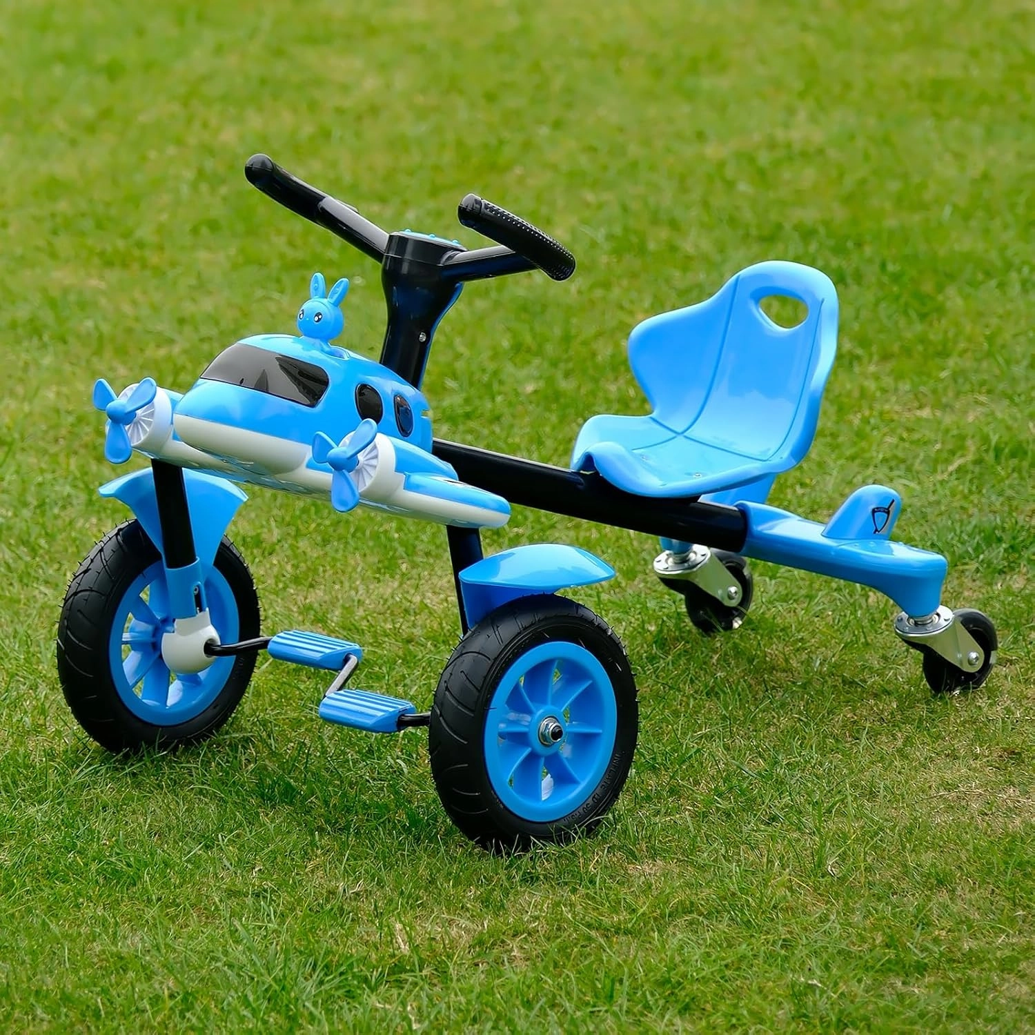 Riding Toy,Wiggle Car for Led Lights and Music,Rubber Wheels,Carbon Steel Frame,Adjustable Seat,Non-Slip Pedals,Ride and Drift,360° Silent Rear Wheels, Ride on toys for Ages 2  Boys Girls,Blue