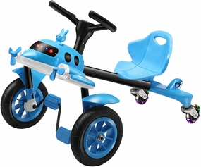 Riding Toy,Wiggle Car for Led Lights and Music,Rubber Wheels,Carbon Steel Frame,Adjustable Seat,Non-Slip Pedals,Ride and Drift,360° Silent Rear Wheels, Ride on toys for Ages 2  Boys Girls,Blue