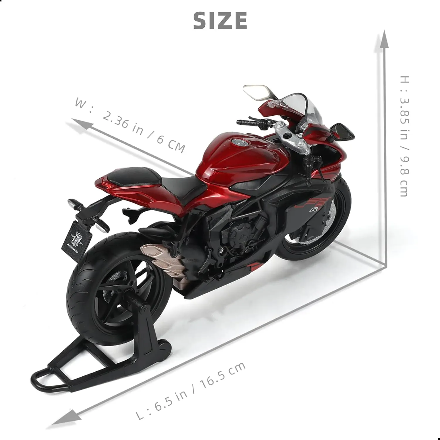 Risopen 1/12 Motorcycle Model Toy for MV Agusta F3 RR Alloy Die-cast Motorcycle Model for Welly No Assembly Required Mini Racing Moto Collection Gift for Adult （Red）