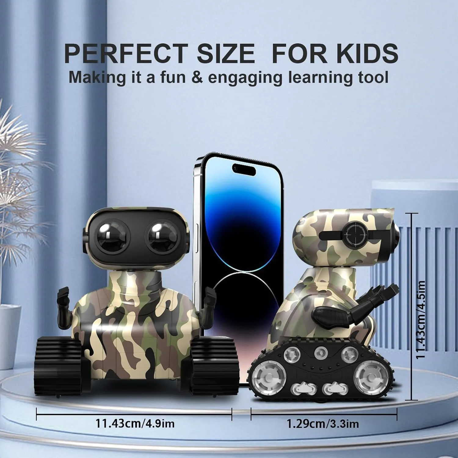 Robot Toys for Boys, Rechargeable Robots for Kids, 2.4GHz RC Remote Control Robots with Flexible Head & Arms,LED Eyes,Dance Moves and Music,Gifts for Children Age 3 4 