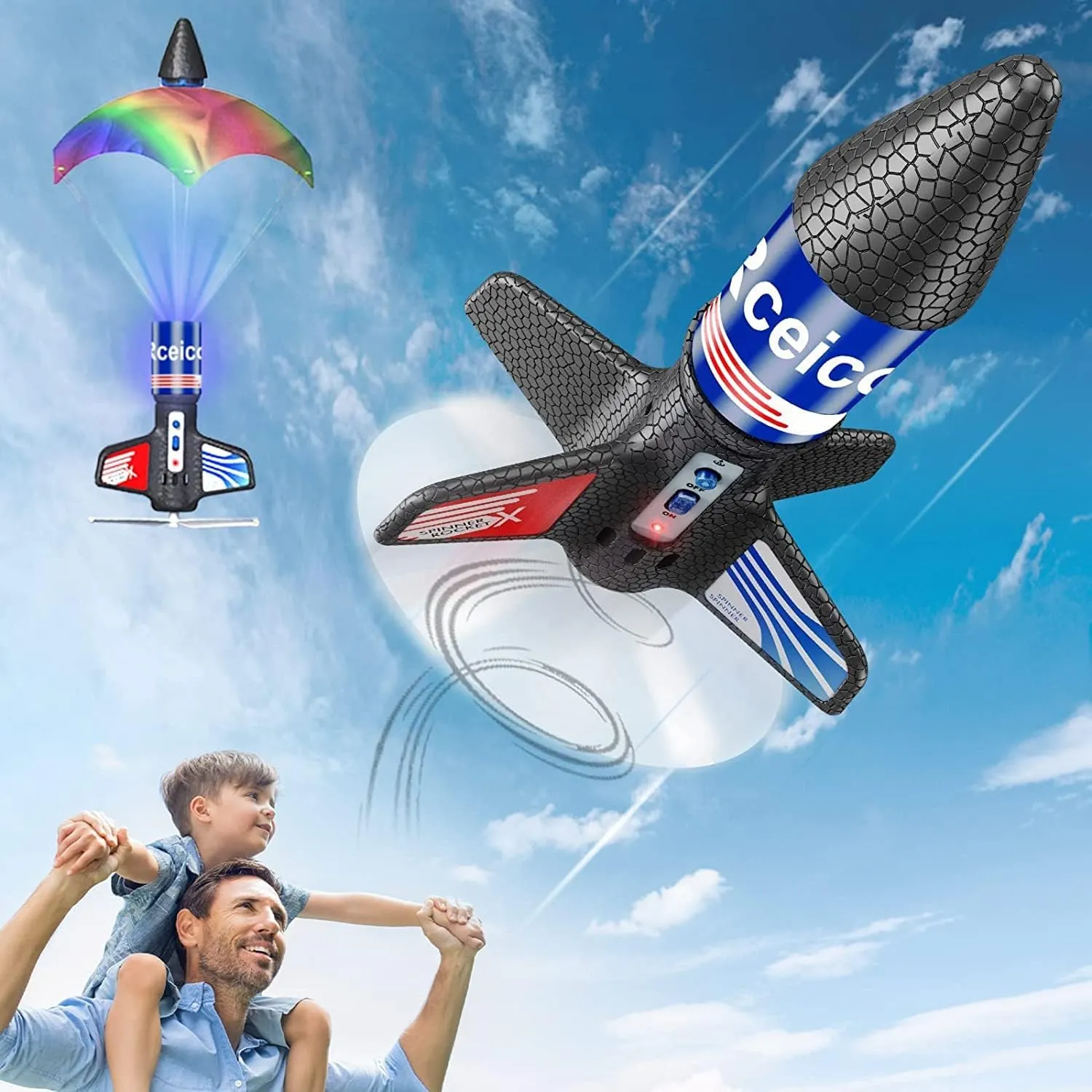 Rocket Launcher, 200 Feet of Flight Altitude, Model Rocket Kits with Launch Set, Ultra-high Flying Air Toy Outdoor Toys for Ages 8-13, Birthday Gift for Kids Boys & Girls