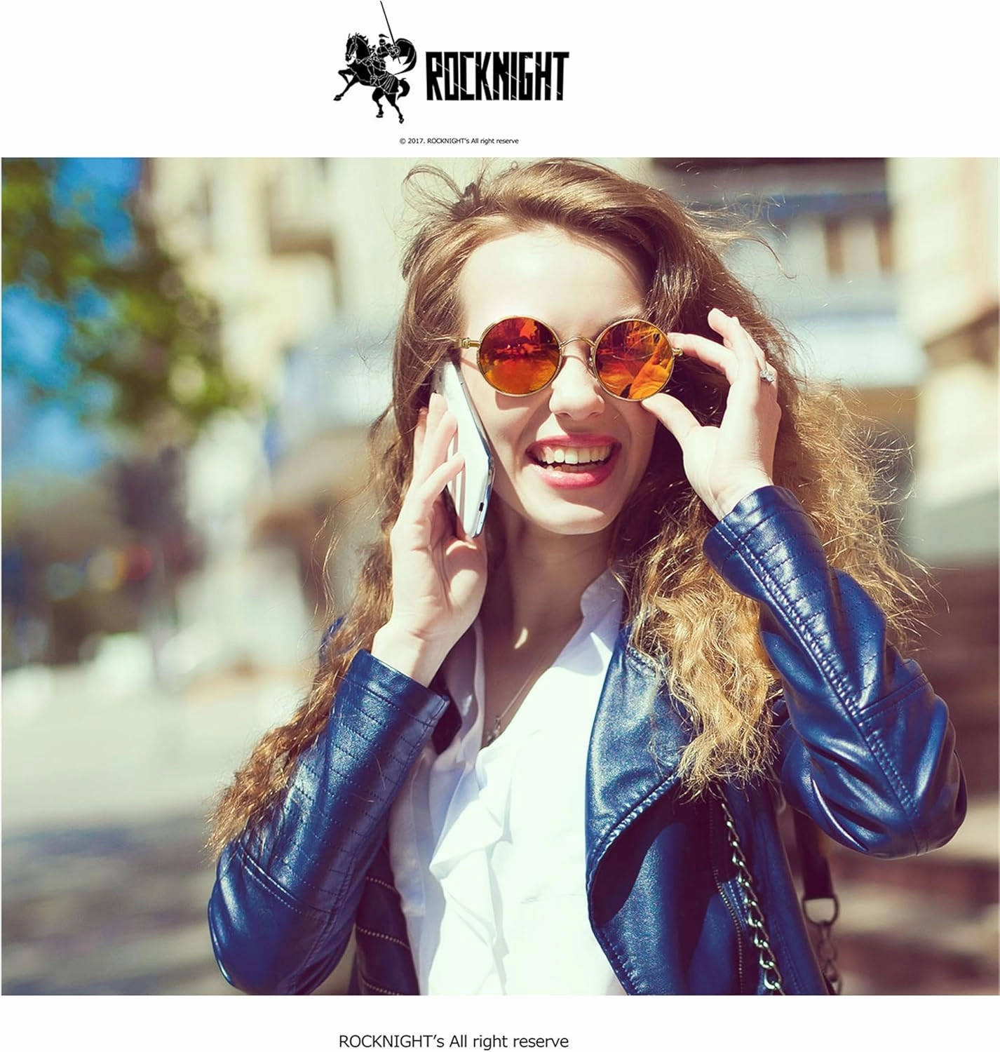 ROCKNIGHT Gothic Steampunk Round Polarized UV400 Protection Sunglasses Unisex Street Outdoor 48mm