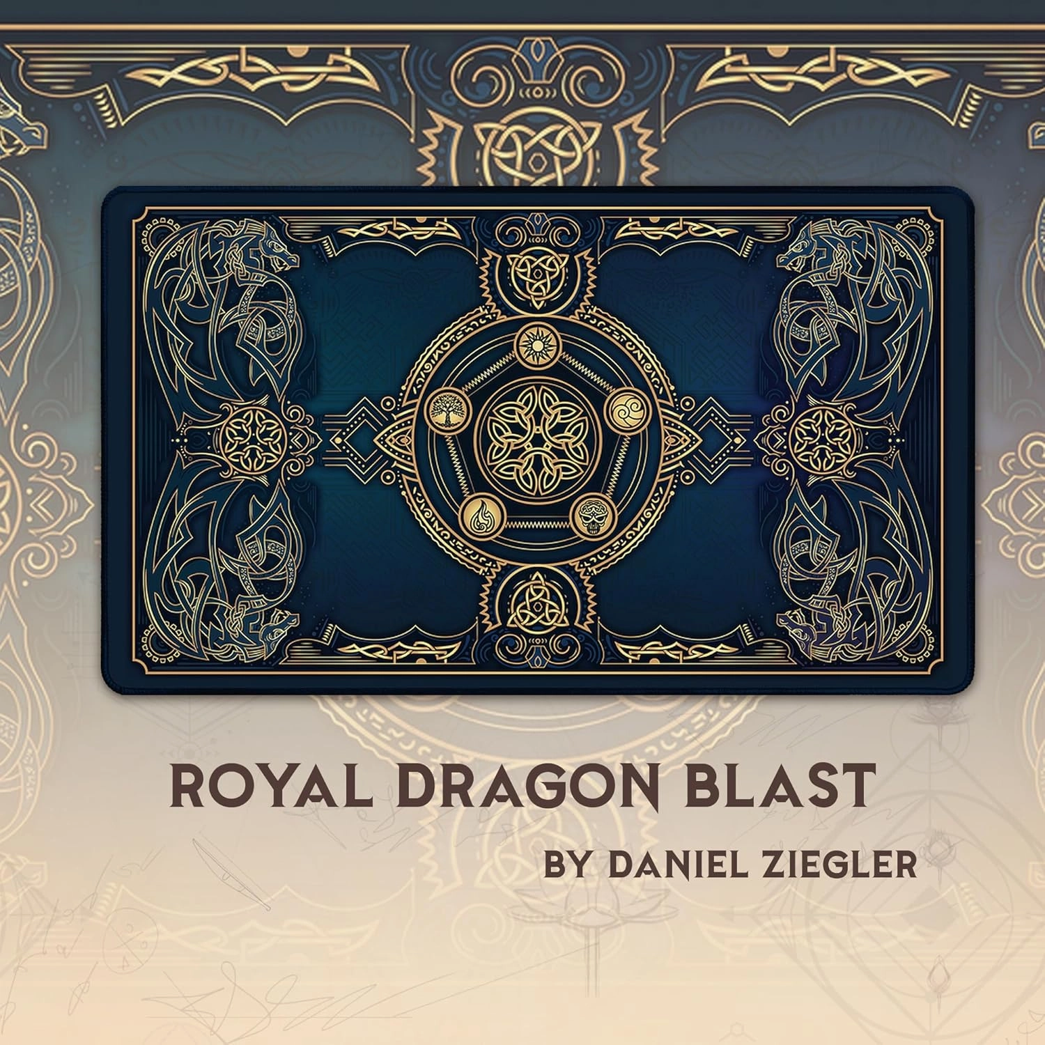 Royal Dragon Blast (Stitched) - MTG Playmat - Compatible with Magic The Gathering Playmat - Play MTG, YuGiOh, TCG - Original Play Mat Art Designs & Accessories