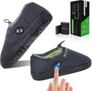 RTDEP Electric Foot Warmer with 5000mAh Battery, Heated Slippers for Women & Men, Dual Independent Switch Heated Shoes for Winter Warm