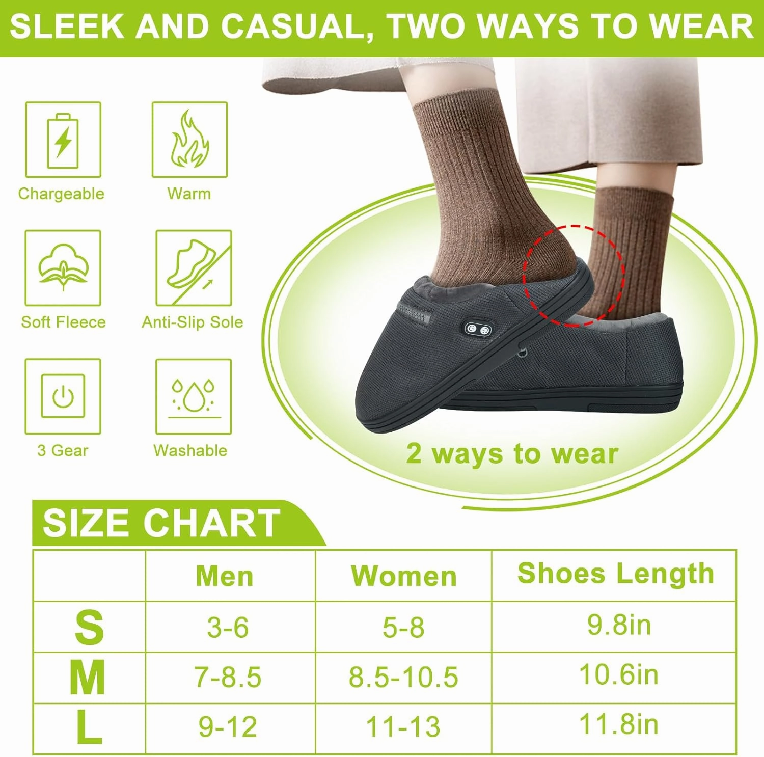 RTDEP Foot Warmer, Electric Foot Warmer with 5000mAh Battery, Heated Slippers Women Men, Heated Foot Warmer with Smart Dual Independent Switch Heated Shoes for Feet Warmers Winter Warm