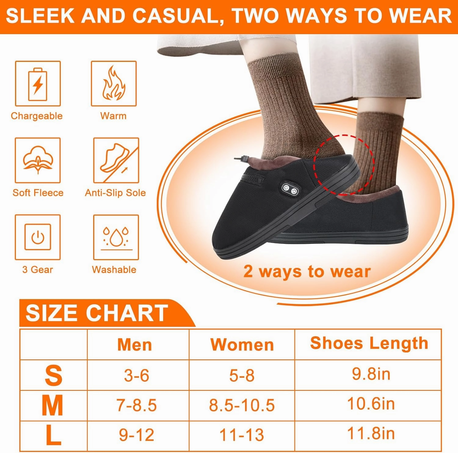 RTDEP Foot Warmer, Electric Foot Warmer with 5000mAh Battery, Heated Slippers Women Men, Heated Foot Warmer with Smart Dual Independent Switch Heated Shoes for Feet Warmers Winter Warm