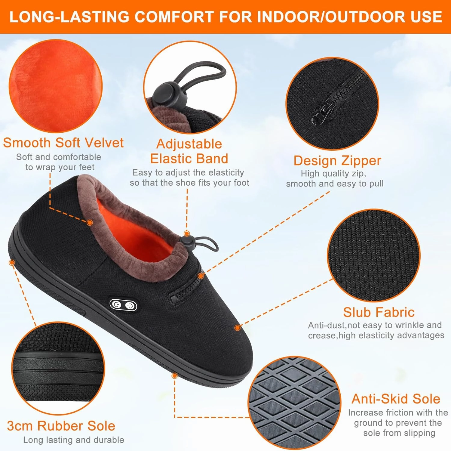 RTDEP Foot Warmer, Electric Foot Warmer with 5000mAh Battery, Heated Slippers Women Men, Heated Foot Warmer with Smart Dual Independent Switch Heated Shoes for Feet Warmers Winter Warm