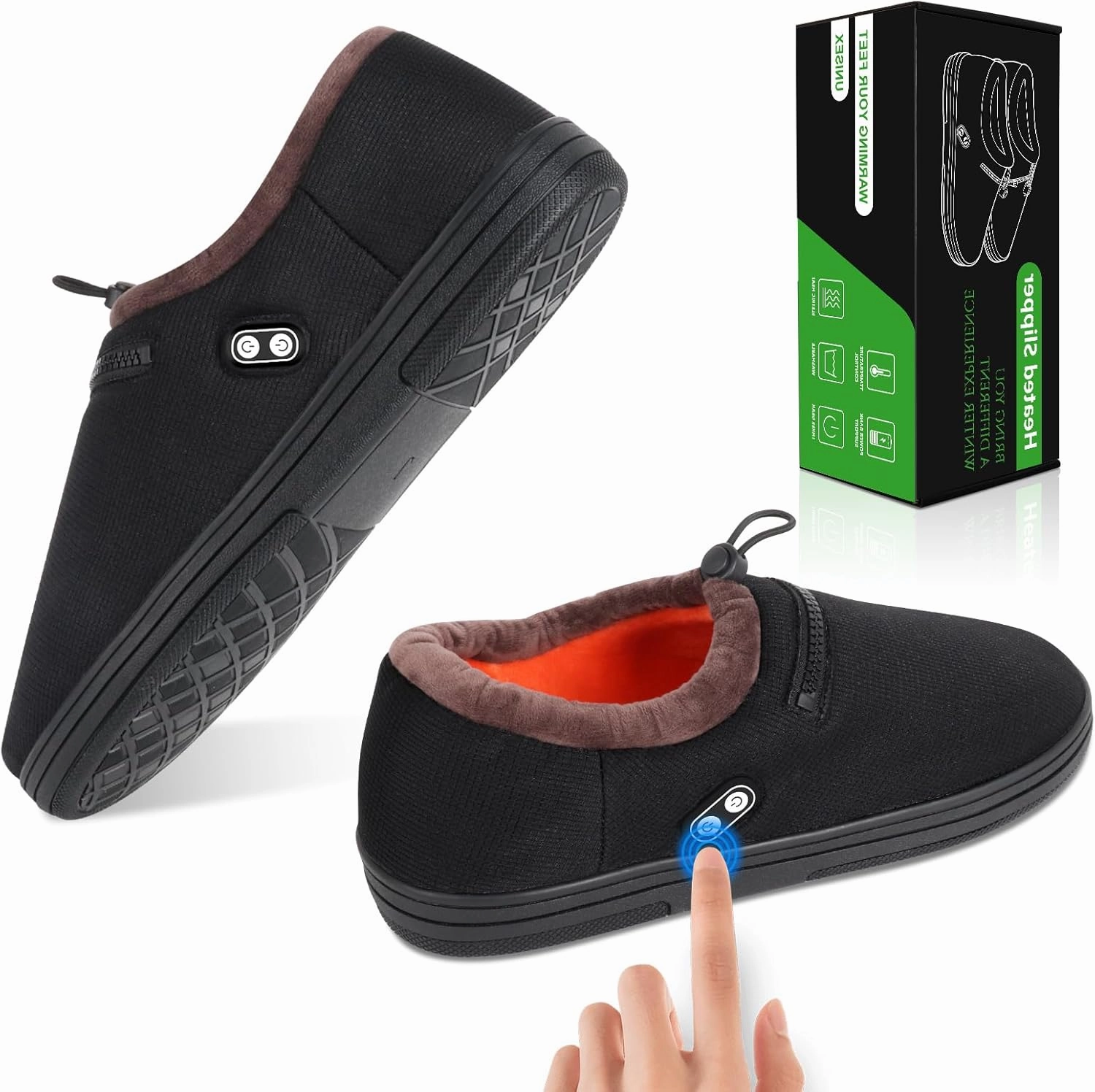 RTDEP Foot Warmer, Electric Foot Warmer with 5000mAh Battery, Heated Slippers Women Men, Heated Foot Warmer with Smart Dual Independent Switch Heated Shoes for Feet Warmers Winter Warm