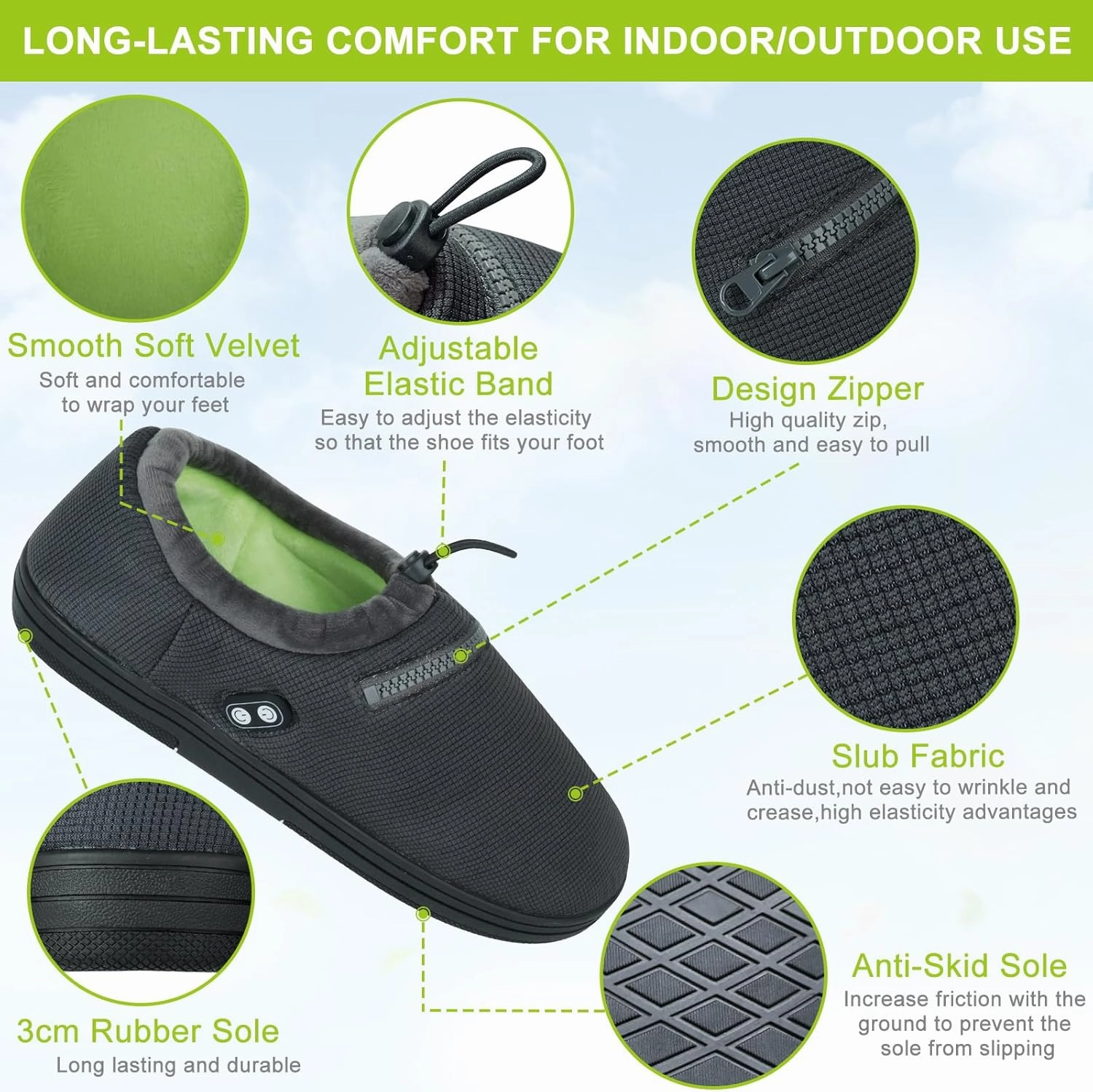 RTDEP Foot Warmer, Electric Foot Warmer with 5000mAh Battery, Heated Slippers Women Men, Heated Foot Warmer with Smart Dual Independent Switch Heated Shoes for Feet Warmers Winter Warm