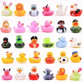 Rubber Duck Toy Assortment - Cute Duckies for Kids - 25 Pcs Ducky Playset Bath Toys - Rubber Ducks for Beach Pool - Goody Bag Stuffers Classroom Prizes - Easter Gifts for Kids